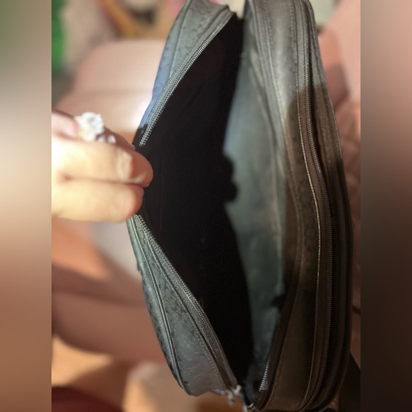 Coach Men's Business Bag Micro Signature Black PVC Razor Messenger Laptop Bag - Picture 5 of 14